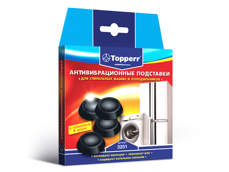 Антивибрационные подставки для стиральных машин и холодильников Topperr 3201 антивибрационные подставки topperr