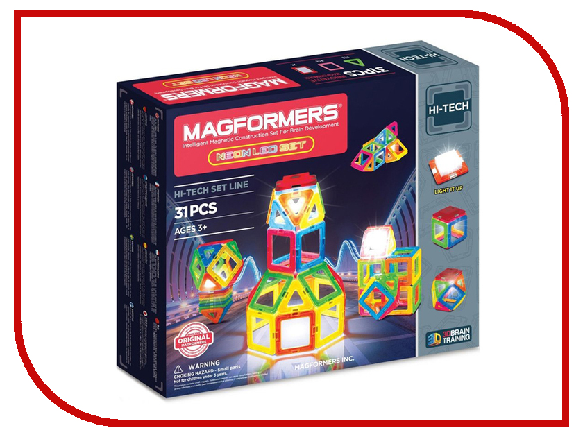 

Конструктор Magformers Hi-Tech 709007 Неоновый светодиод, Neon Led Hi-Tech