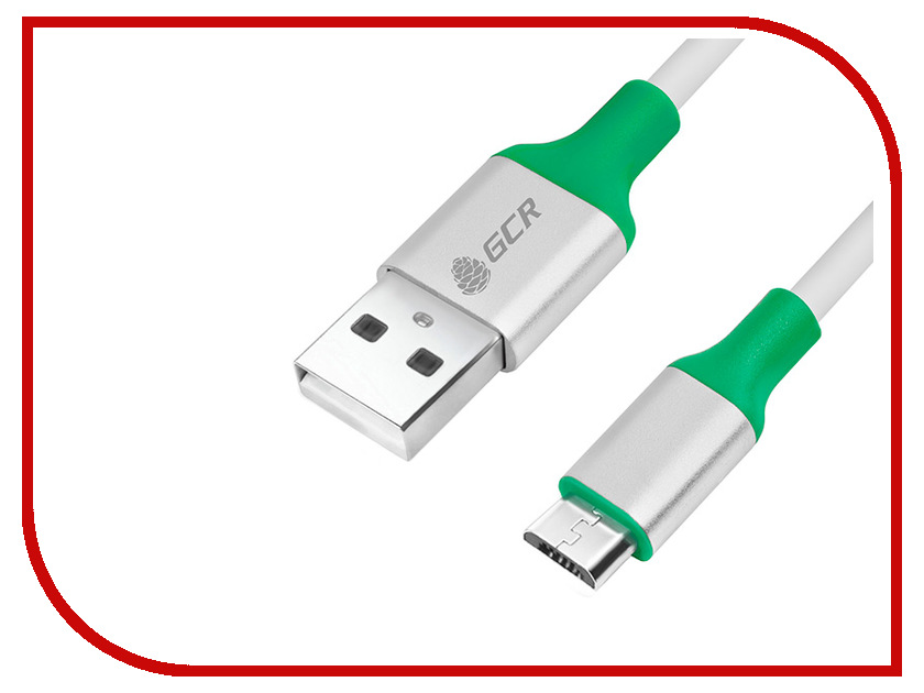 

Аксессуар Greenconnect USB 2.0 AM - microB 5pin 1.0m White-Green GCR-50510
