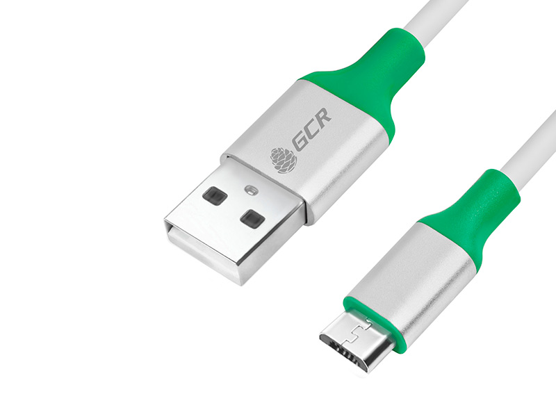 фото Аксессуар Greenconnect USB 2.0 AM - microB 5pin 1.0m White-Green GCR-50510