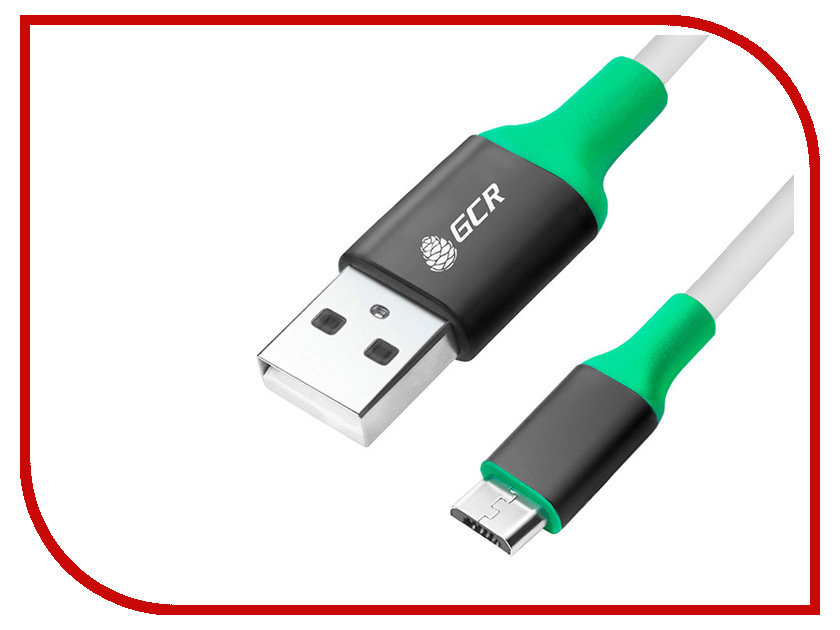 фото Аксессуар Greenconnect USB 2.0 AM - microB 5pin 0.5m White-Bkack-Green GCR-50547