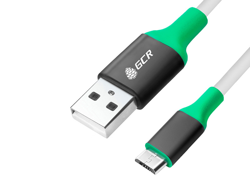 

Аксессуар Greenconnect USB 2.0 AM - microB 5pin 0.5m White-Bkack-Green GCR-50547