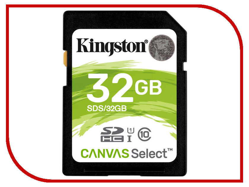 фото Карта памяти 32GB - Kingston SDHC Canvas Select 80R CL10 UHS-I SDS/32GB