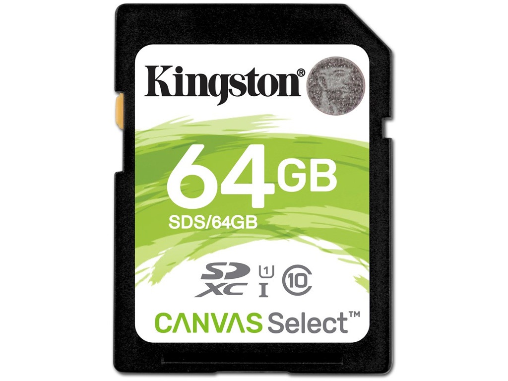 

Карта памяти 64GB - Kingston SDHC Canvas Select 80R CL10 UHS-I SDS/64GB, Canvas Select 80R