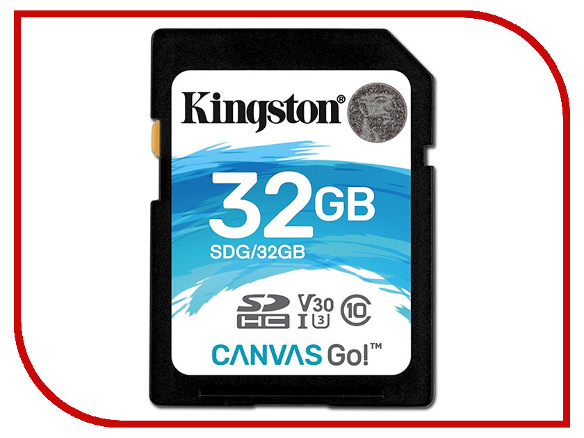 фото Карта памяти 32GB - Kingston SDHC Canvas Go 90R/45W CL10 U3 V30 SDG/32GB