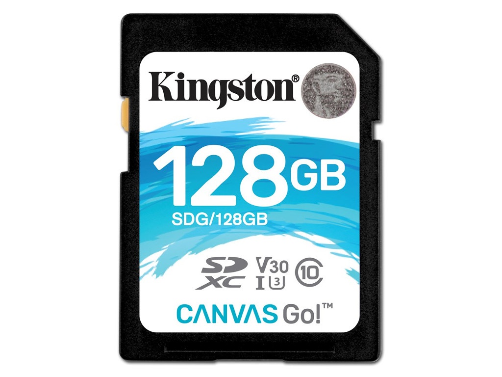 фото Карта памяти 128GB - Kingston SDHC Canvas Go 90R/45W CL10 U3 V30 SDG/128GB