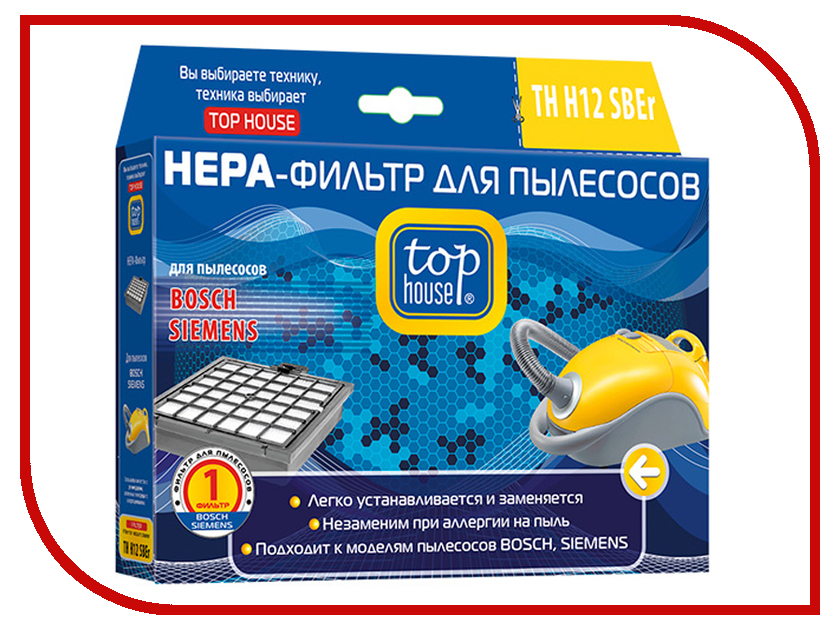 

Фильтр Top House TH H12SBEr для пылесосов Siemens Dynapower VS08G Dynapower / BOSCH Ergomaxx 4660003392715