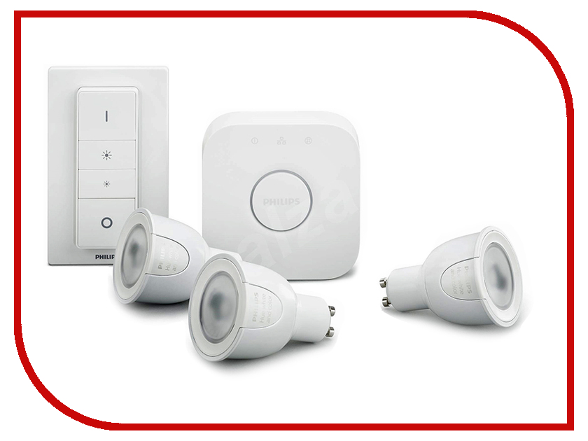 

Лампочка Philips Hue White And Color Ambiance GU10 Starter Kit с пультом ДУ и блоком управления -1