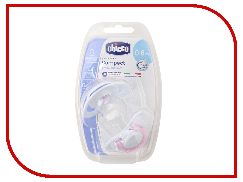 

Пустышка Chicco Physio Compact 2шт Pink 00074830110000