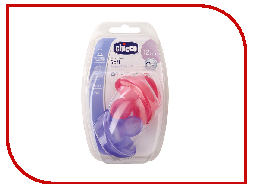 

Пустышка Chicco Physio Soft 2шт Lilac / Pink 00002734110000