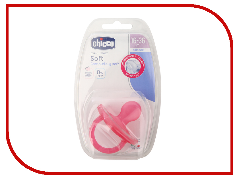 

Пустышка Chicco Physio Soft 1шт Pink 00002713110000