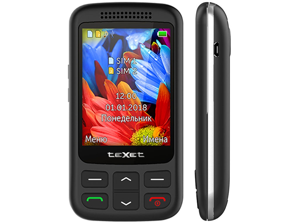 

Сотовый телефон teXet TM-501 Black, TM-501