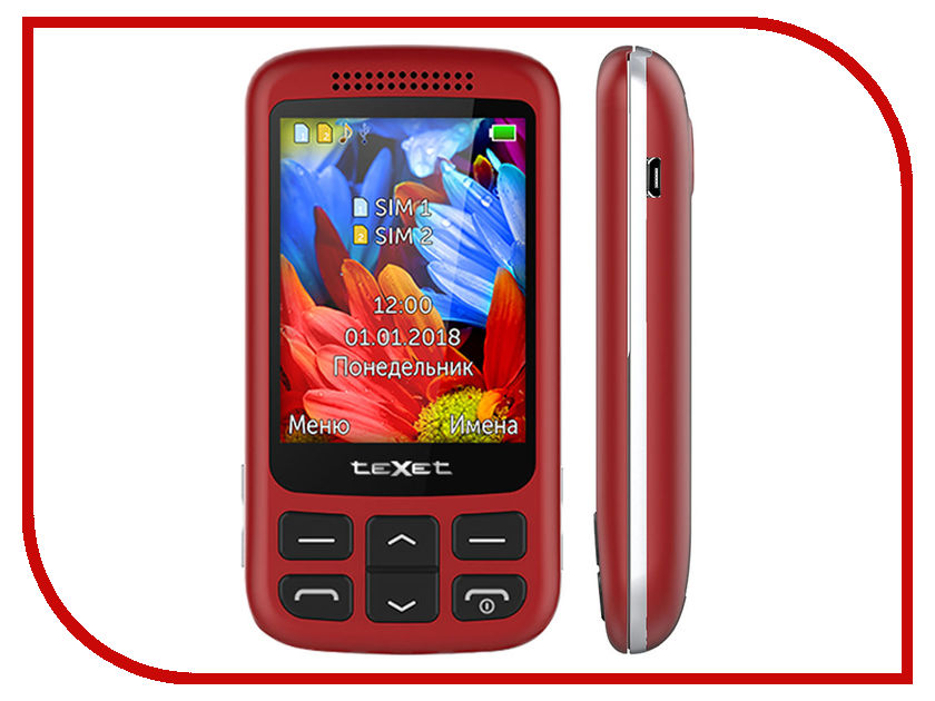 

Сотовый телефон teXet TM-501 Red, TM-501
