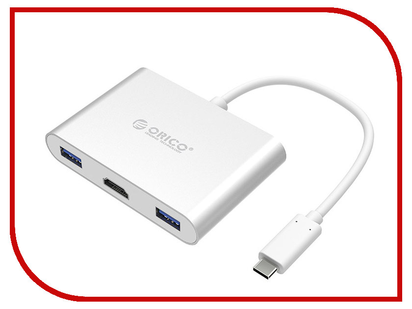 

Хаб USB Orico HDMIx1, USB Type-Cx1, USB Type-Ax3 RCH3A-SV Silver