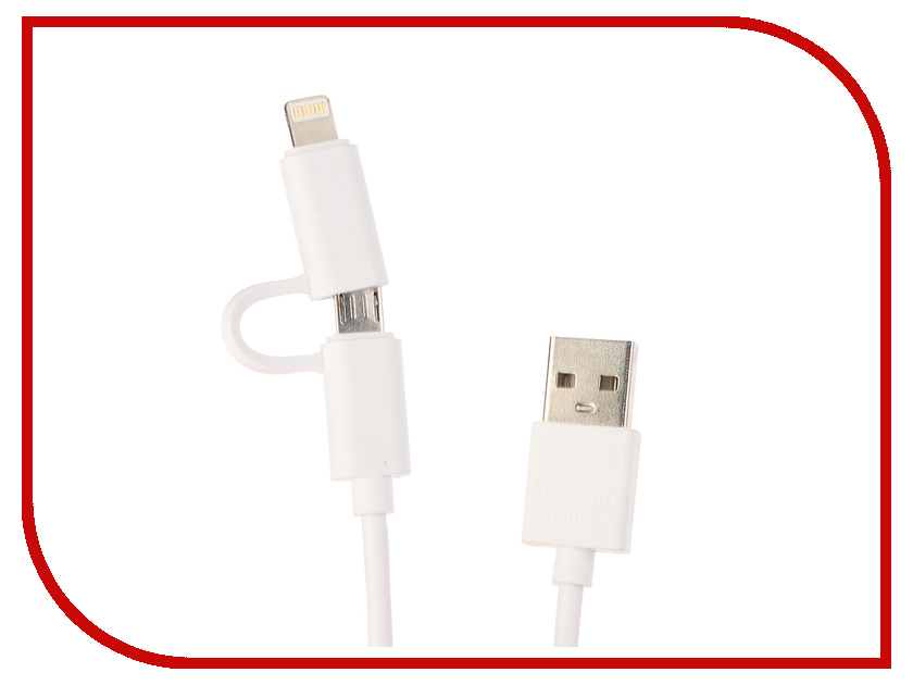 

Аксессуар Inkax кабель 2в1 microUSB/iPhone 5/6/7 для Apple iPhone 5/6/7 CK-35 White