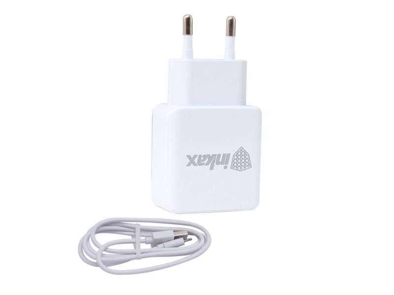 фото Зарядное устройство Inkax СЗУ 2в1 8pin для iPhone 5/6/7 CD-23-IP White