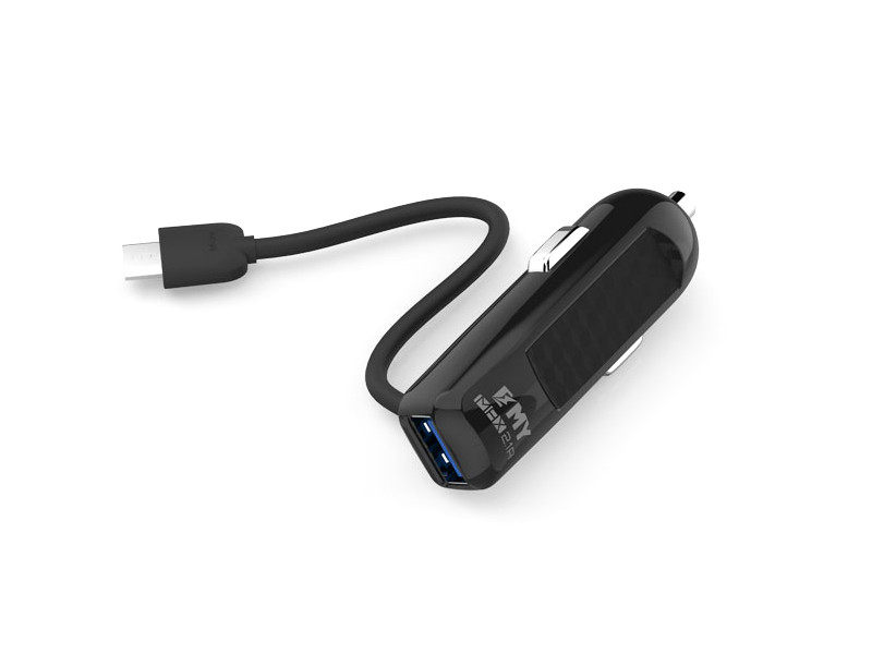 

Зарядное устройство EMY MY-125 USB - microUSB 2100mA Black, MY-125