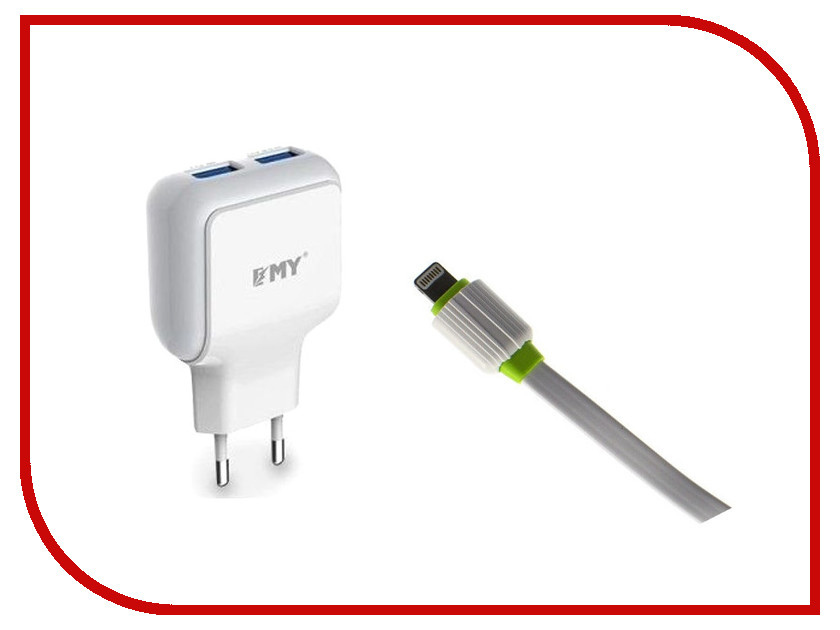 

Зарядное устройство EMY MY-220 2xUSB 8-pin 2400mA White