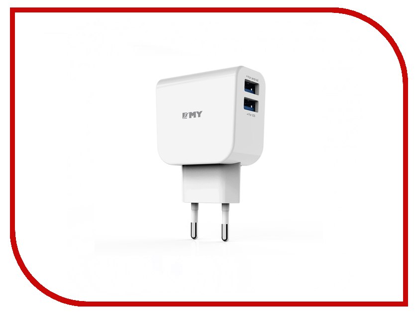 

Зарядное устройство EMY MY-256 2xUSB 8-pin 2100mA White