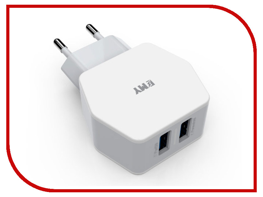 

Зарядное устройство EMY MY-261 2xUSB - microUSB 2100mA White