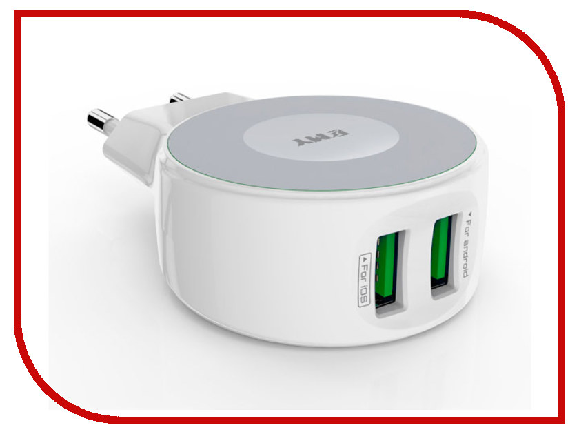 

Зарядное устройство EMY MY-269 2xUSB - microUSB 2100mA White