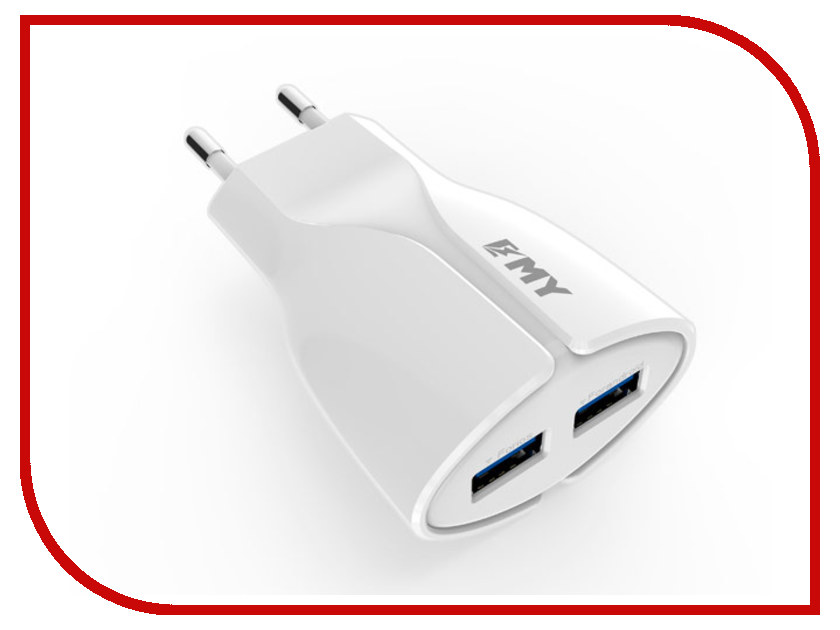 

Зарядное устройство EMY MY-271 2xUSB - microUSB 2100mA White