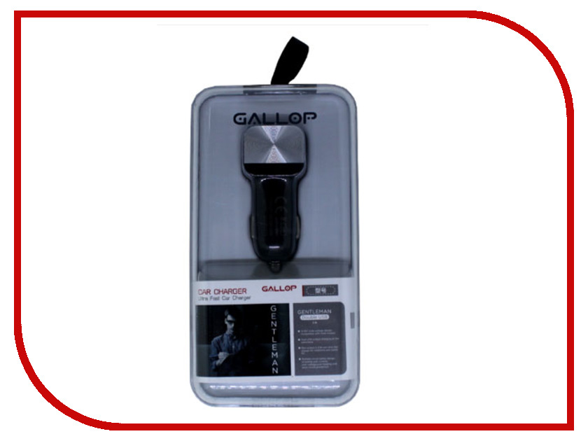 

Зарядное устройство Gallop Gentleman 2xUSB 2100mA Black, Gentleman