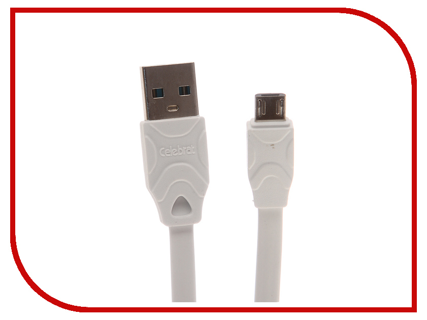 

Аксессуар Celebrat USB-microUSB CB-02M White