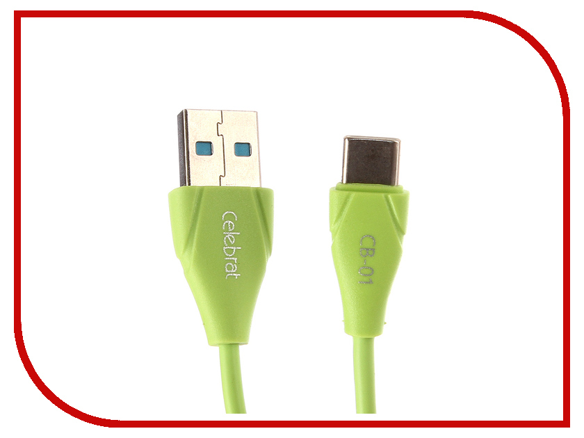 

Аксессуар Celebrat USB - Type-C CB-01T Green