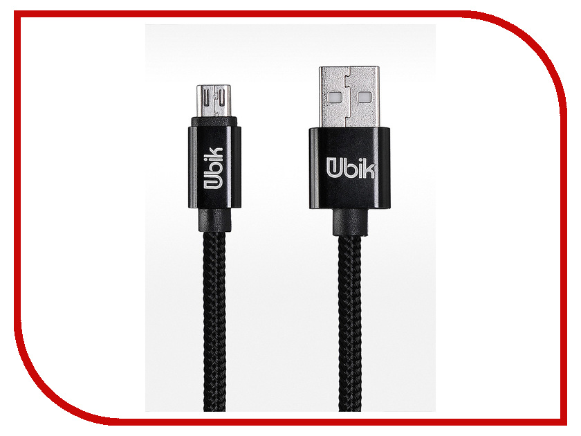 

Аксессуар Ubik UM01 USB - MicroUSB 1.0m Black, UM01B