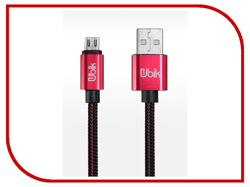 фото Аксессуар Ubik UM01 USB - MicroUSB 1.0m Red