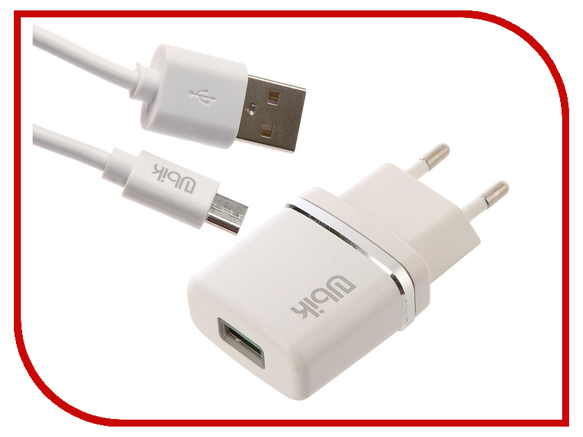 

Зарядное устройство Ubik UHP11M 1xUSB 1A Кабель microUSB White, UHP11MW