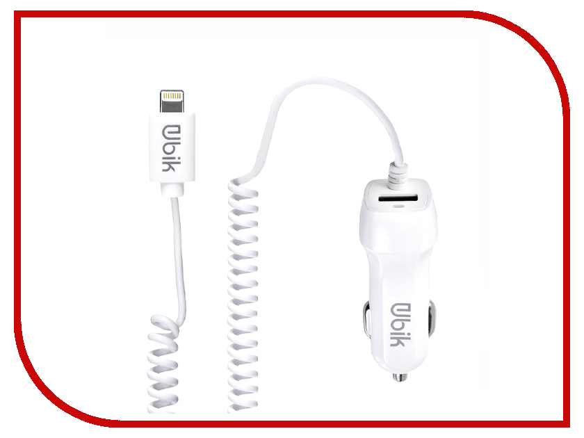 фото Зарядное устройство Ubik UCS12L 1xUSB 2.1A Кабель Lightning White