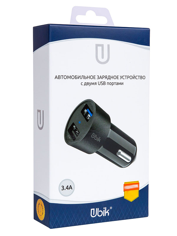 фото Зарядное устройство Ubik UCP23 2xUSB 3.4A Black