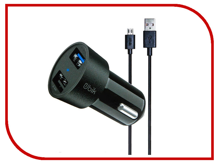 фото Зарядное устройство Ubik UCP23M 2xUSB 3.4A Кабель MicroUSB Black