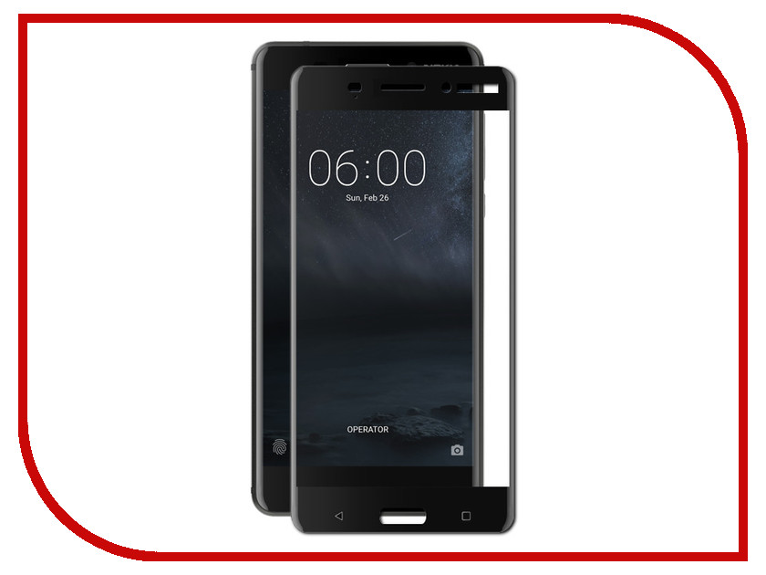 

Аксессуар Защитное стекло Nokia 6 2018 LuxCase 3D Black Frame 77915