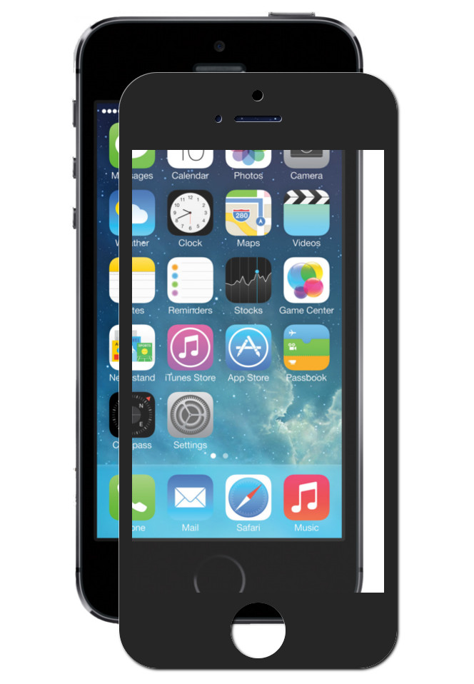 фото Аксессуар Закаленное стекло DF для APPLE iPhone 5 / 5S / SE Full Screen iColor-02 Black Df-group