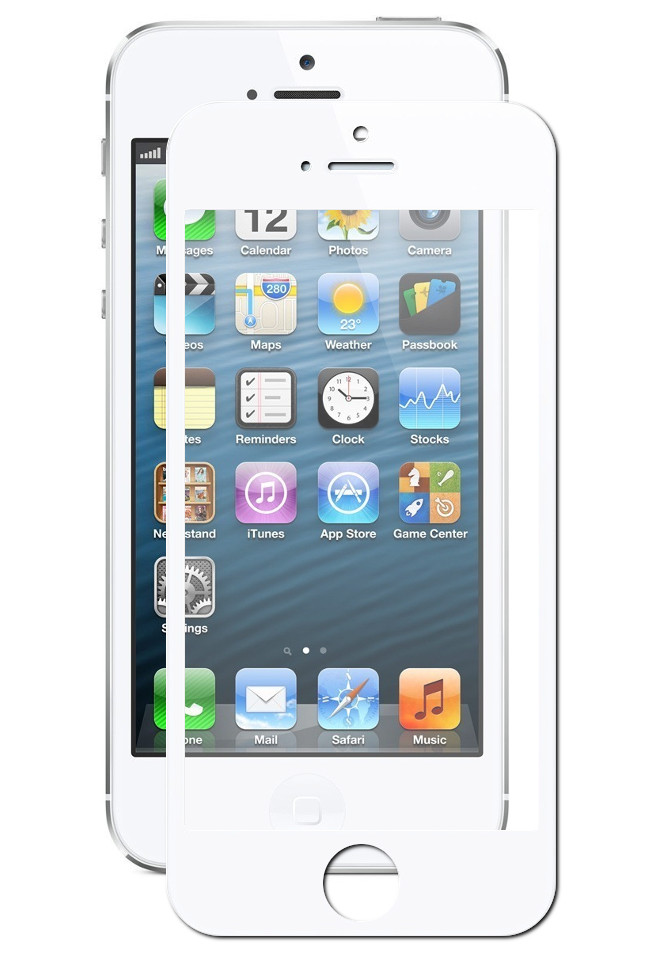 

Аксессуар Закаленное стекло DF для APPLE iPhone 5 / 5S / SE Full Screen iColor-02 White, iColor-02