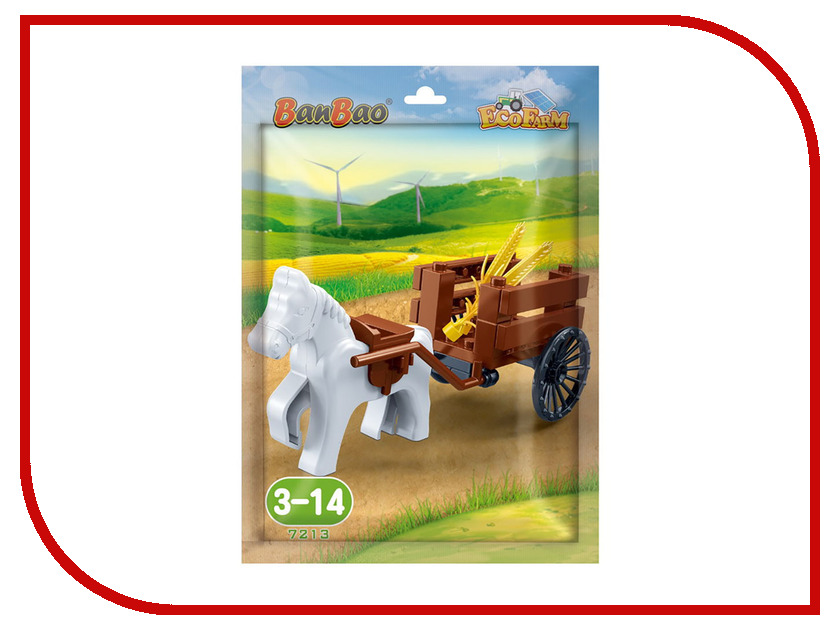 

Конструктор BanBao EcoFarm Лошадка с повозкой 27 дет. 7213 / 297032
