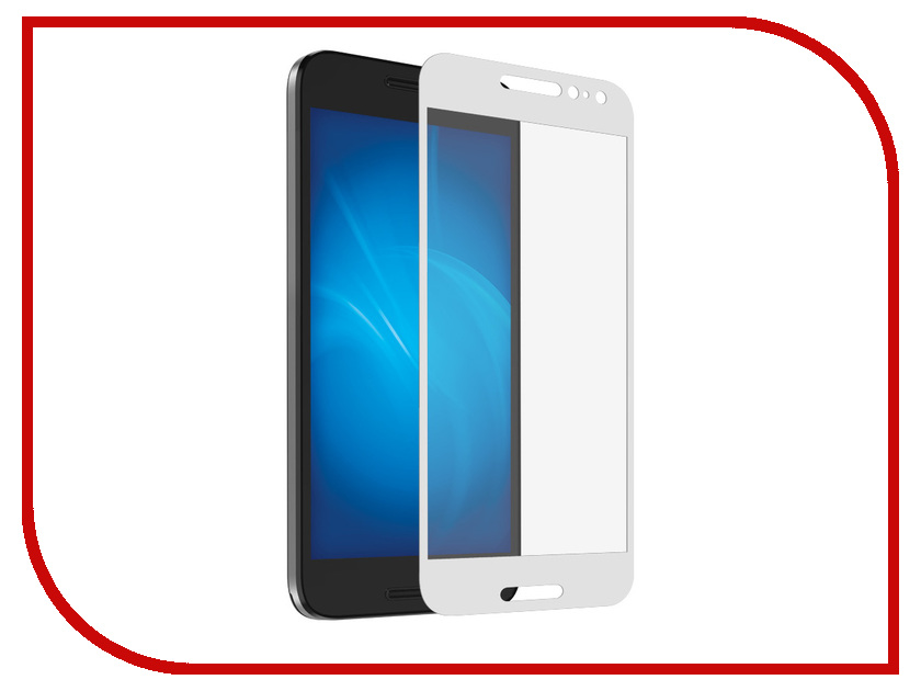

Аксессуар Закаленное стекло Alcatel OT-5046D A3 DF Fullscreen alColor-02 White Frame