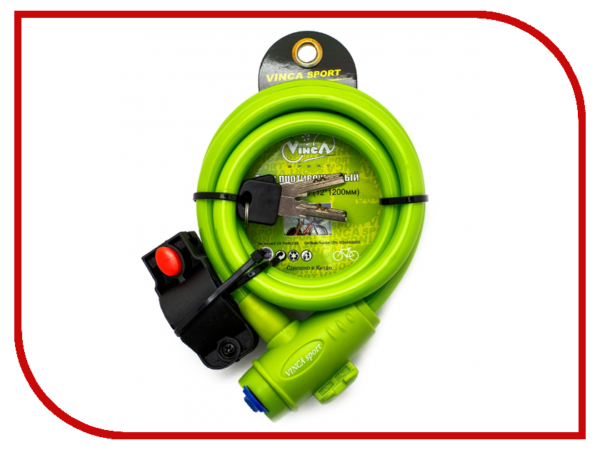

Замок Vinca Sport VS 588 12mm x 120cm Green, VS 588