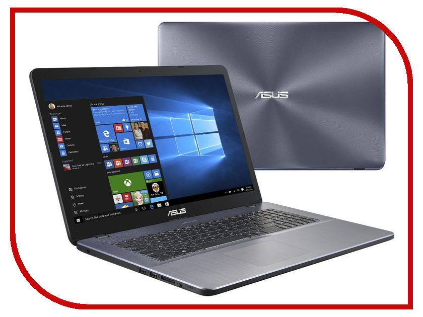 

Ноутбук ASUS X705UA-BX404T 90NB0EV1-M04910 (Intel Core i3-7100U 2.4 GHz/6144Mb/500Gb/No ODD/Intel HD Graphics/Wi-Fi/Bluetooth/Cam/17.3/1600x900/Windows 10 64-bit)