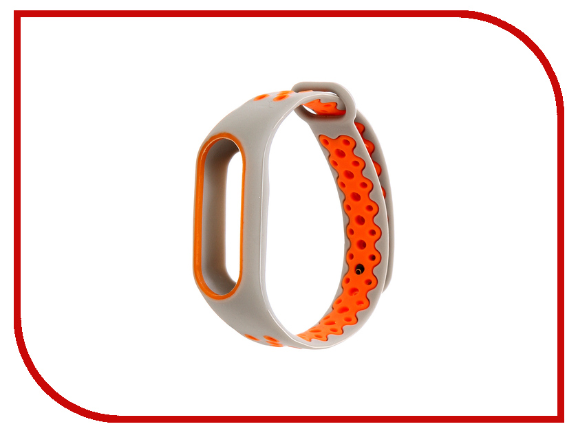 фото Aксессуар Ремешок Activ for Xiaomi Mi Band 2 Sport N Silicone Grey-Orange 83783