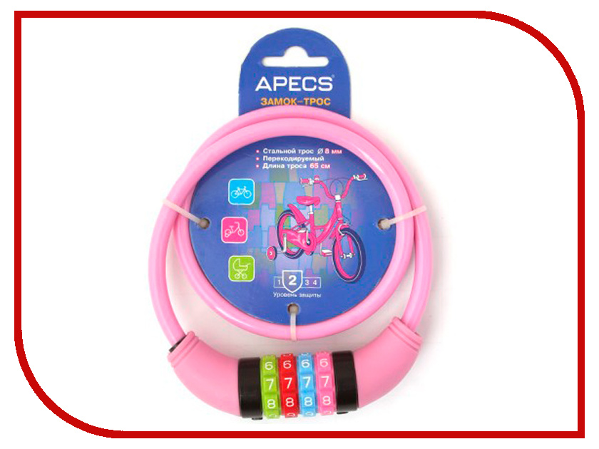

Замок Apecs PD-82-65CM-CODE-PINK