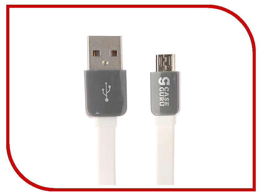 

Аксессуар CaseGuru USB-microUSB Silicone White 100910