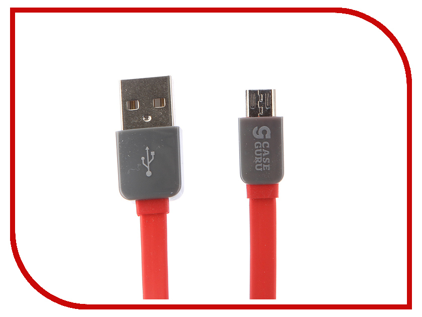 

Аксессуар CaseGuru USB-microUSB Silicone Red 100911