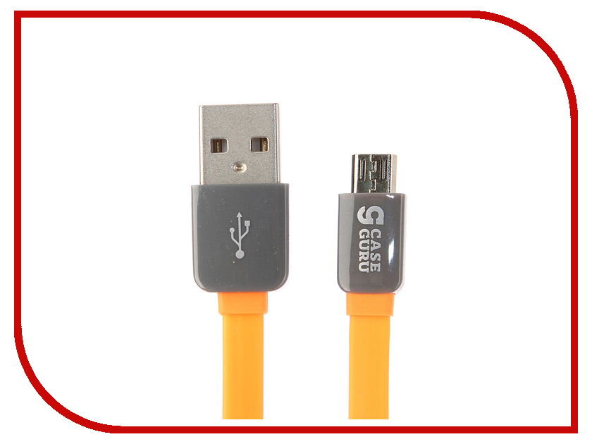 

Аксессуар CaseGuru USB-microUSB Silicone Orange 100913
