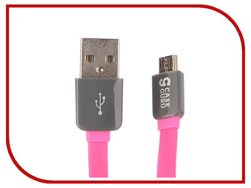 

Аксессуар CaseGuru USB-microUSB Silicone Pink 100914