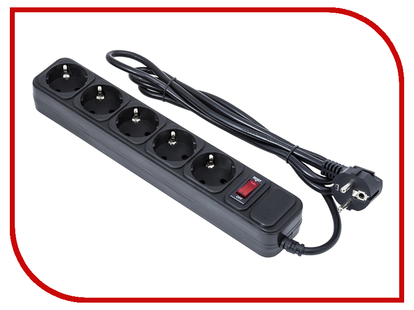 

Сетевой фильтр ExeGate 5 Sockets 5m SP-5-5B Black 221188, SP-5-5B