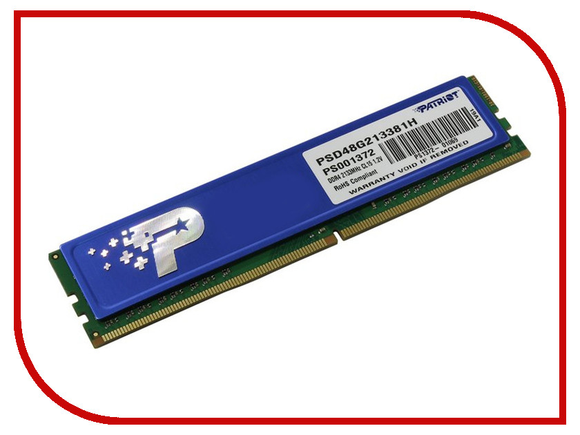 

Модуль памяти Patriot Memory DDR4 DIMM 2133Mhz PC4-17000 CL15 - 8Gb PSD48G213381H